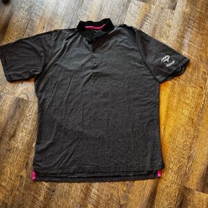 Fairway & Greene Signature Polo Shirt Mens Black Striped Champions Golf Club LG